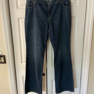 Lands’ End Handcrafted Denim boot leg jeans.  Never worn.  Size 18x33